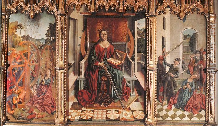 Triptych of St Catherine painting - Fernando Gallego Triptych of St Catherine art painting